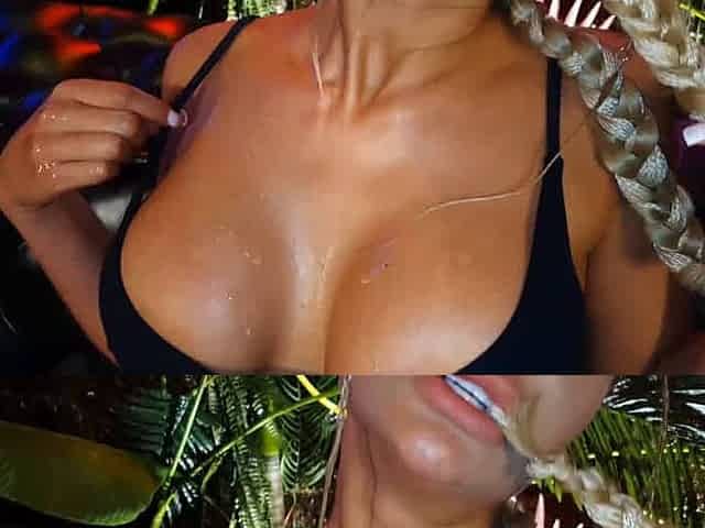 Sexy Monika Fox in black body-suit madly pulverizes herself in all crevices with hefty fake penises - molten hard-core porn!