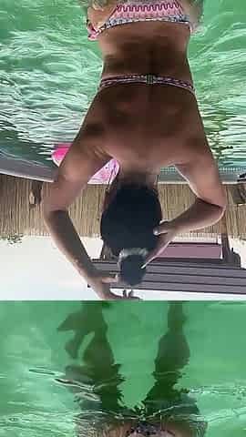 Thong Bikini Pool Tease - Wet Dance & Playful Vibes