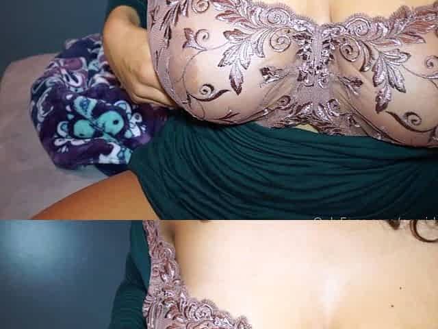 bedroom undressing boob fondling