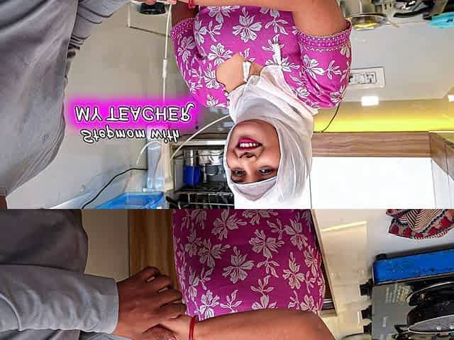 My Hijabi Muslim Stepmom Takes Help From My Teacher for Exam, Teacher Fucked Hard My Stepmom in Kitchen with Clear Hindi Audio