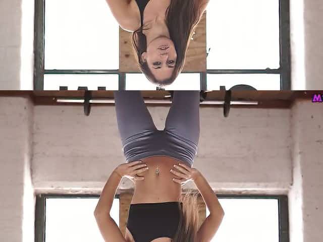 Sexy fitness chick Jess West gets naked and masturbates at the gym