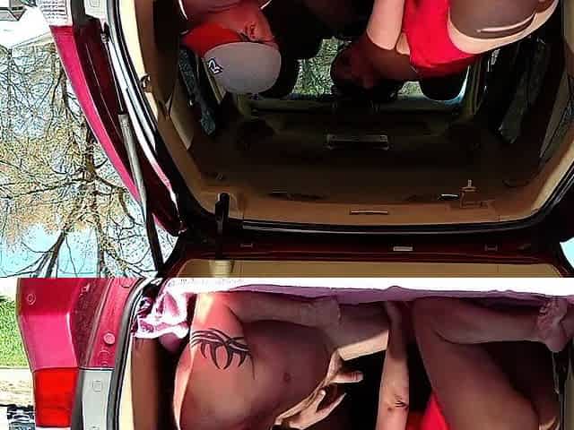 Public Outdoor Fun in the Van with a Sexy MILF