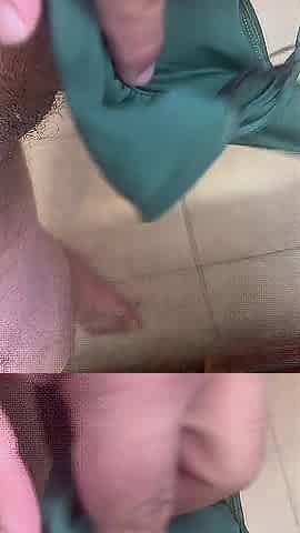 Masturbating with neighbors pants in the bath