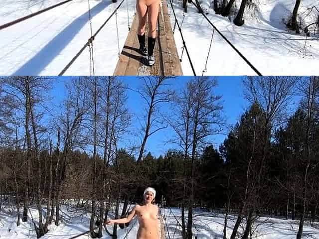 Blonde Russian Amateur Masturbates Outdoors by the River