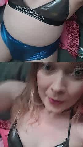 Showing off in my shiny underclothing and telling u in norwegian what I wish u to do with me