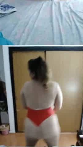 Big butt wife teasing thong