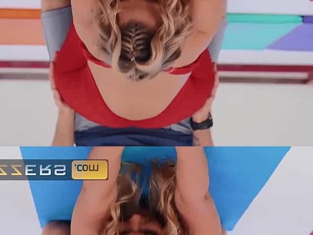 Buxom Bootylicious Blonde MILF Lets Her Yoga Instructor Tear Her Bodysuit & Fuck Her In Both Holes