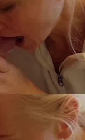 Amateur Blonde Mature Wife Enjoys Clothed Blowjob Swallow