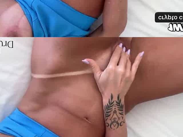 Horny MILF wakes up turned on and jerks her BIG CLIT until she CUMS