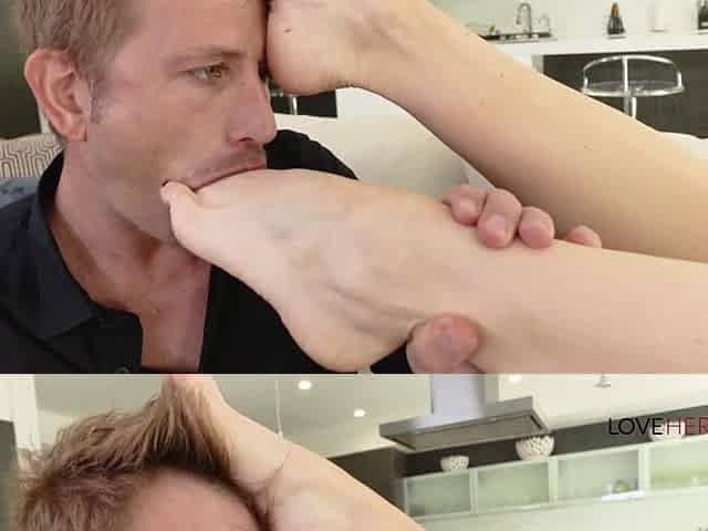 Loveherfeet - Daughter screws mamma's boyfriend and get cummed on her feet