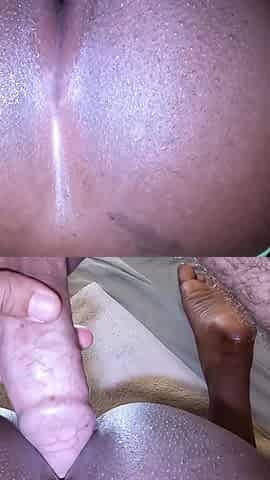 Ebony Slut Begging for My Big White Cock and My Cum in Her Ass