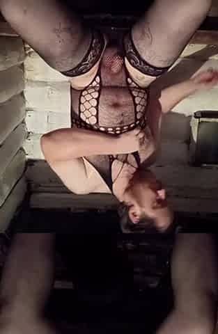 A homo dude from Eastern Europe in lace underclothing is stroking his petite penis on camera!