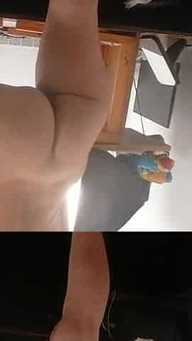 Sexy Brunette Doing Naked Chores Around the House.