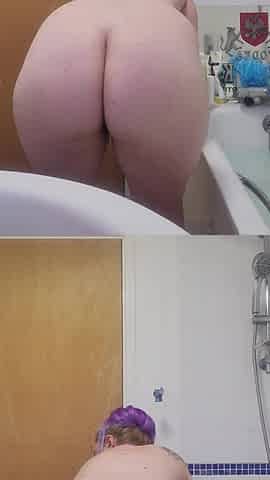 Slutty MILF Goddess Solo Play in Bathroom