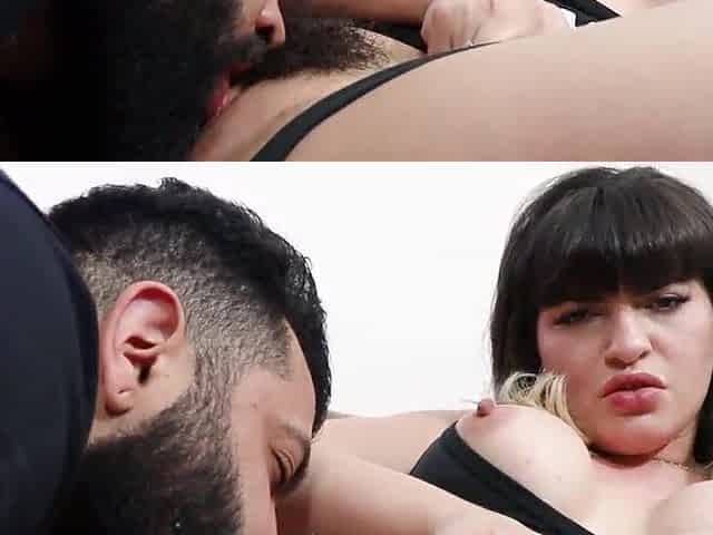 Banging this nasty white gal's curly vagina and butt