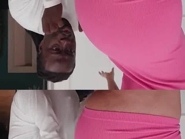 A black dude with a huge dick couldn't resist a big ass and fucked a bitch