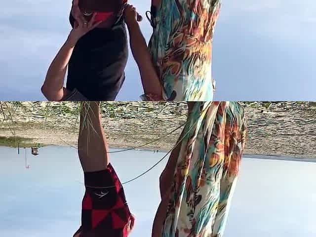 I came in her booty right on a public beach