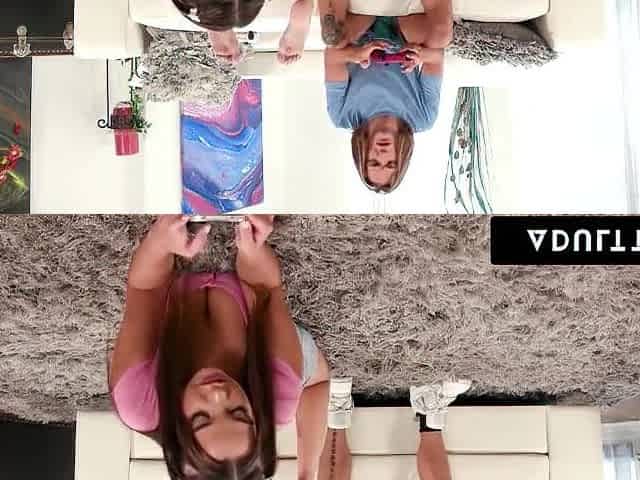 ADULT TIME - Disappointed Virgin Rissa May Blindfolds For Mysterious Date But Sexually excited Stepbro Sneaks In