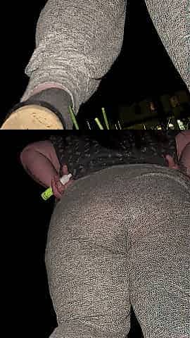 mother I'd like to fuck pees in public and nearly gets caught three times