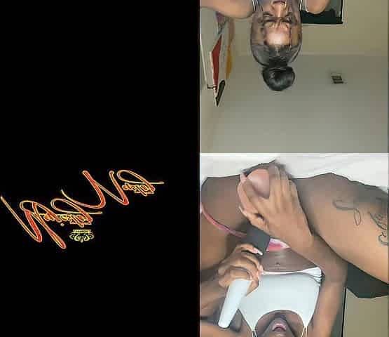 Tiny black plays with chubby vagina