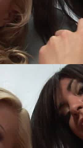 Three sexy sluts fill each other's twat with toys
