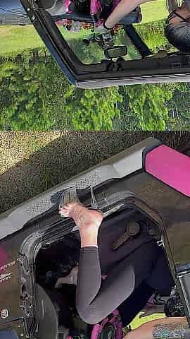 Pedal Pumping Size 16 Feet in Jeep Heels & Barefoot