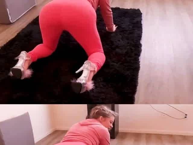 Group workout session with stepmom turns into dirty ass to
