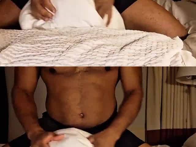 Large cock solo hunk humping until giant hands free cum
