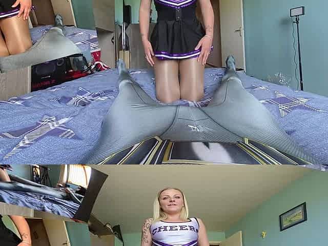 Cheerleader Natacha Guapa Fucking with Shiny Tan Pantyhose