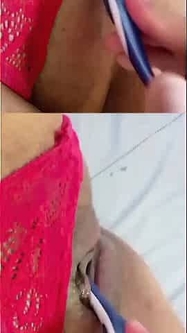 Large-butt stepmother masturbates with her stepson's toothbrush