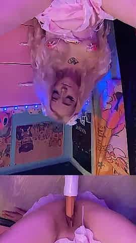After graduation, that guy bangs his cunt with a sex toy