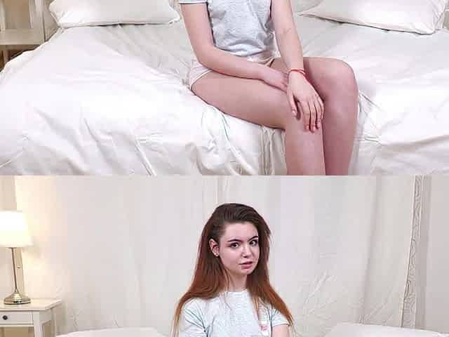 Real Casting of a nineteen-year-old redhead virgin with Vira Gold