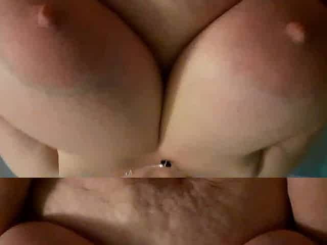 Wife playing with her huge floppy tits