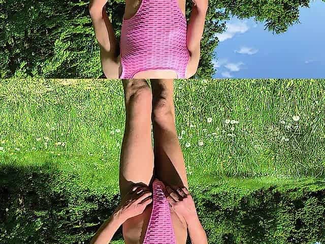 Sissy Femboy Trying Hot One piece Swimsuits outdoors