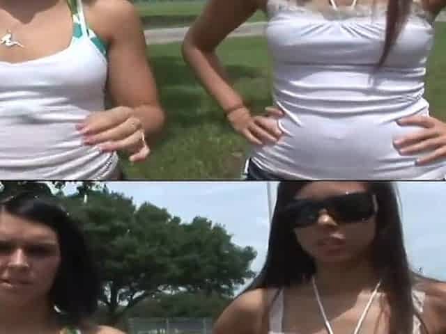 Insanely Risky Public Flashing With Those 2 Chicks