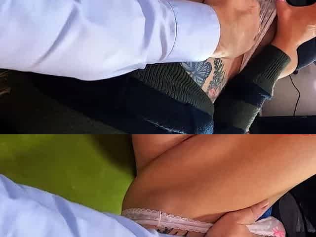 Nasty platinum blonde gives a great pov blowjob