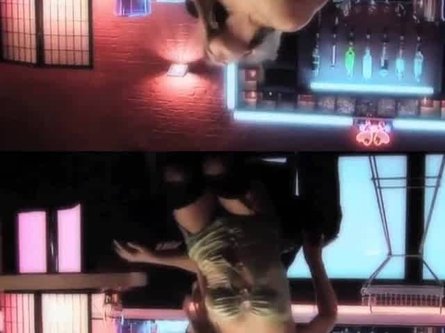 A provocative golden-haired entices 2 chaps at a pub and engages in anal and vaginal intercourse.