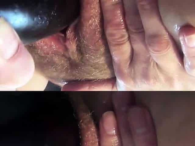 Mature Amateur Hairy Girl Masturbating with Aubergine