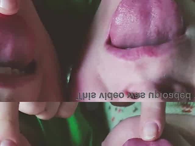 two cuties close up spunk flow in throat cum kiss and gulp