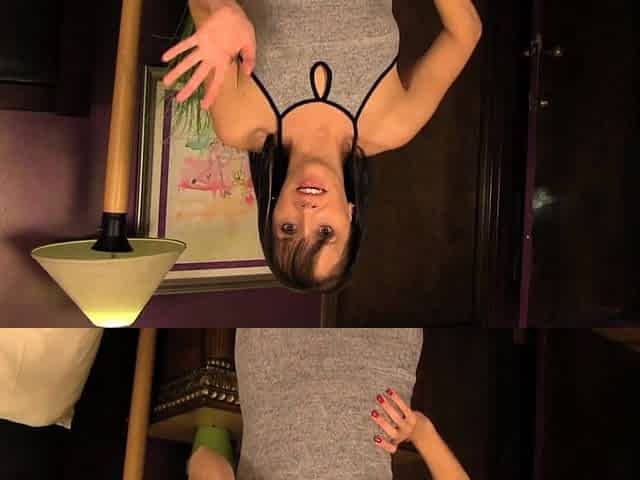 Amateur young brunette enjoys dildo on solo masturbation