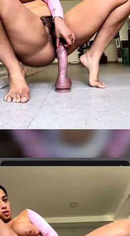 Stacked brunette goes solo toys and masturbation