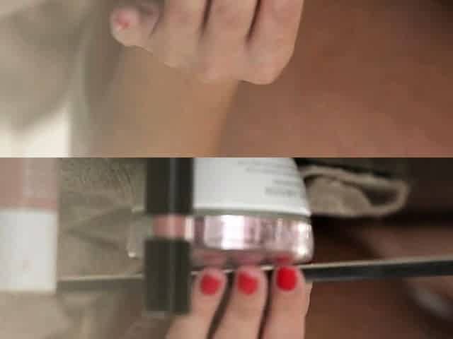 Teen babe takes facial