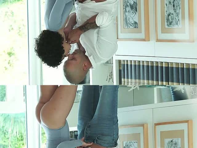 Libidinous babe with afro curls Stacy Bloom gives a sensual blowjob and gets fucked
