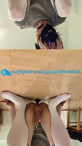 Femboy rides knotted Bad Dragon sex toy, groans and has hands free climax (cute sissygasm)