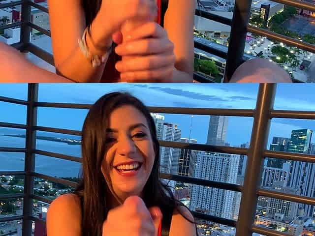 amateur teen multitasking with toys