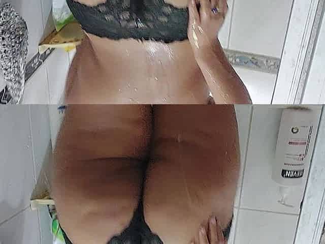 POV Real Amateur: Looking at My Wife in the Bathroom - Black Lace Thong