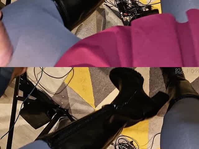 POV Elena Clark Fuck with Grey Pantyhose and Boots