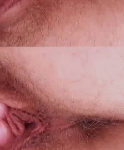 Hairy Close- up Masturbating My Pussy in Facesitting Pose