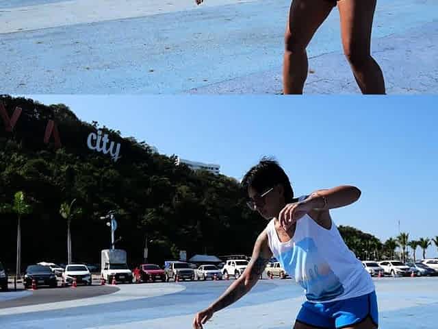 Skateboarding fail of big ass Thai MILF