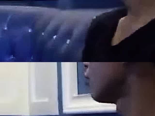 Close up POV of teen sucking cock